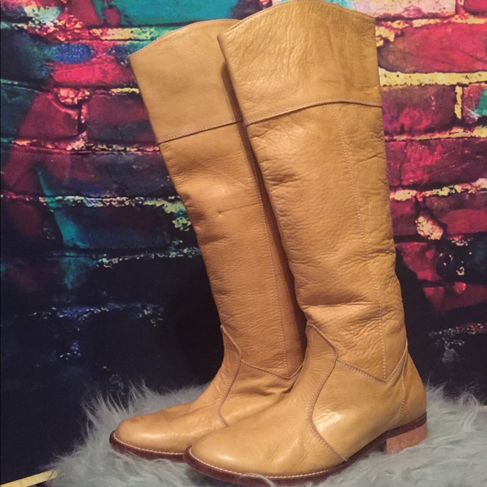 Yellow Leather Riding Boot